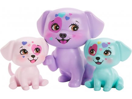 Enchantimals City Tails poup�e Dessa Dalmatienne et Fleck + 2 b�b�s chien - figurine 15 cm - animal - Mattel HKN14