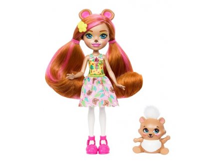 Enchantimals Poupe Biloxi Ours 15 cm et Trail - Figurine Animal, Accessoires - Mattel - HTP81