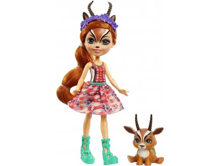 Enchantimals poup�e Gabriela et Spotter la gazelle - Figurine 15 cm - Animal - Mattel GTM6