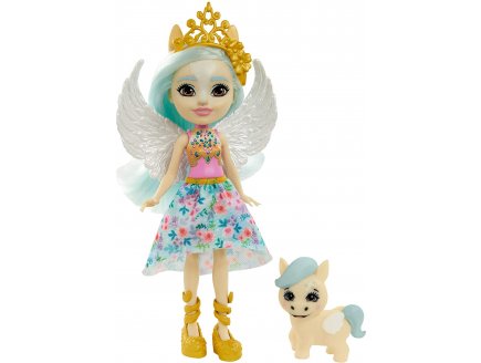 Enchantimals poupe Paolina Pgasus et Wingley le cheval - Figurine 15 cm - Animal - Mattel GYWJ03
