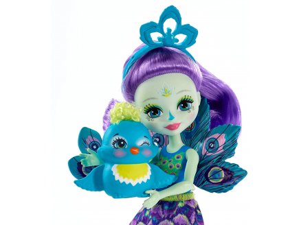 Enchantimals poupee patter peacock et flap le paon - figurine 15 cm - animal - Mattel fxm74