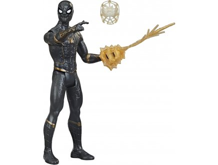 Figurine articulee : spiderman noir et or 15.2 cm mystery web gear - spider-man - Hasbro - f1913