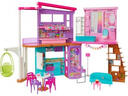 Grande Maison de Vacance Barbie 1m07 a 2 étages et 6 pièces + 30 accessoires - Mattel HCD50