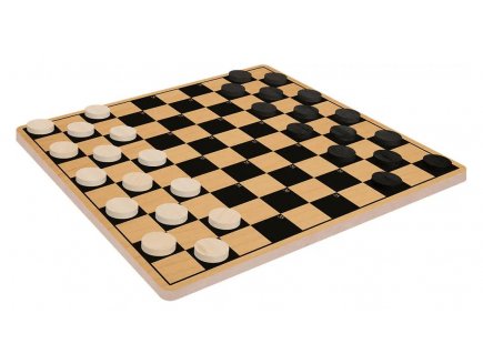 Jeu de Dames en bois - Série Noire - Dujardin - 1130300304 - Jeu de société classique