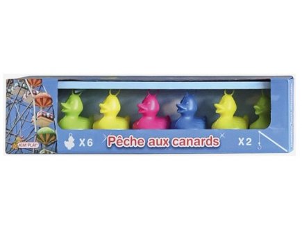 Jeu de p�che aux canards, 6 canards plastique + 2 cannes - Plein air - Kermesse, F�te, Animation