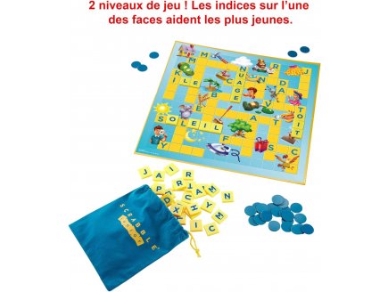 Jeu de socit Scrabble junior - jeu de lettres - Nouvelle version Franaise - Mattel - y9668