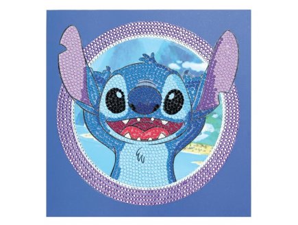 Kit Carte � diamanter Stitch 18x18cm, Disney - Broderie Diamant - Crystal Art - Activit� DIY Cristaux