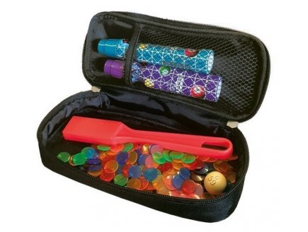 Kit loto bingo 3 en 1 : trousse + baton magnetique violet + 100 pions - Cartaloto - accessoires jeu, materiel