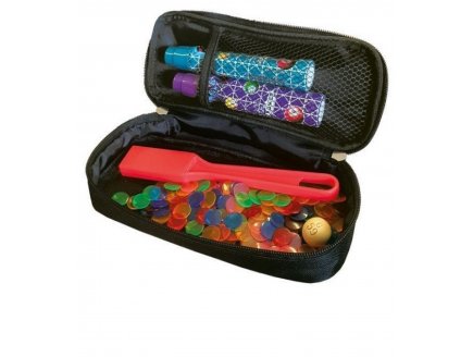 Kit loto bingo 3 en 1 : trousse Violet + baton magnetique jaune + 100 pions - Cartaloto - accessoires jeu, materiel