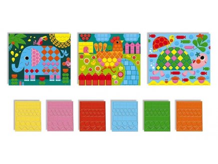 Kit mosaiques animaux 3 tableaux - Janod - j07899 - les ateliers du calme