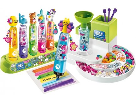 L'atelier des Fluos, 6 surligneurs � cr�er - Idea Clementoni - 52848 - Coffret cr�atif stylos, feutres