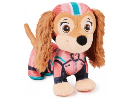 LA SUPER PAT PATROUILLE LE FILM : CHIENNE LIBERTY QUI S'ETIRE ET LA PAT PATROUILLE JUNIOR - PELUCHE LICENCE PAW PATROL - SPIN MASTER - 20143564