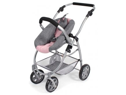 Landau Combine motion 3 en 1 rose et gris poupe - Bayer Chic 2000 - 63715