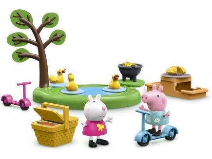 Le pique-nique de peppa + 9 accessoires + 2 figurines : peppa le cochon et papa pig - Hasbro - f2516