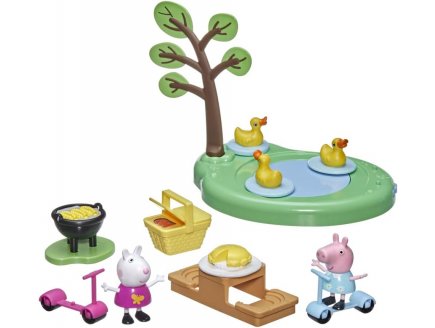 Le pique-nique de peppa + 9 accessoires + 2 figurines : peppa le cochon et papa pig - Hasbro - f2516