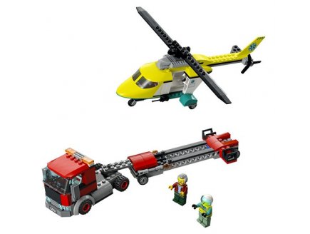 Lego city 60343 le transport de l'helicoptere de secours
