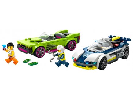 Lego city 60415 la course poursuite entre la voiture de police et la super voiture