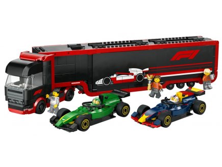 Lego city 60445 camion de f1 avec voitures de f1 rb20 et amr24