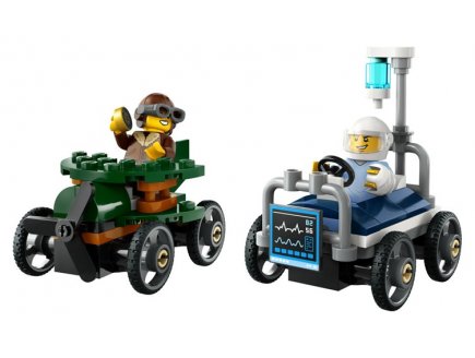 Lego city 60459 pack de bolides de course : avion contre lit d'hopital