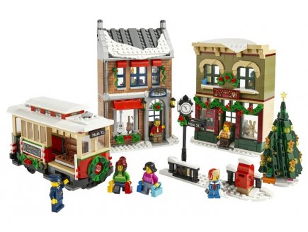 Lego icons 10308 la grande rue decoree pour les fetes