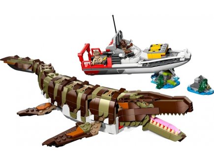Lego Jurassic World 76974 Le bateau en mission et le mosasaure en briques