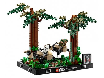 Lego star wars 75353 diorama de la course-poursuite en speeder sur endor
