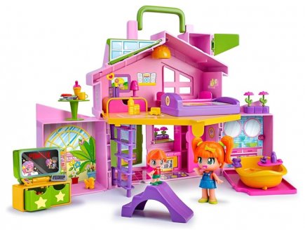 Malette Maison portable rose Pinypon avec accessoires - Mini poupes - Famosa - Figurines
