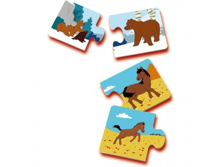 Maman et ses petits b�b�s animaux - Puzzle duo - Ravensburger - 24023 - Jeu Educatif 2 ans