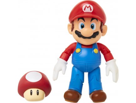 Mario avec super champignon : Figurine Super Mario 10 cm - Figurine Nintendo articule - Jakks