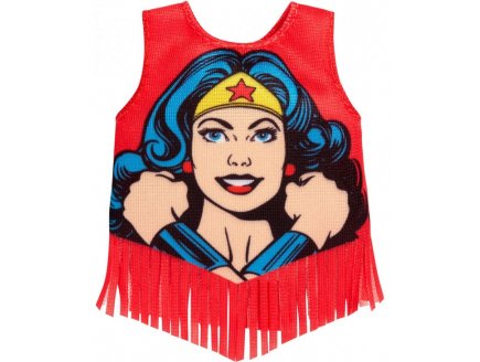 MATTEL - FXJ94 - BARBIE DEBARDEUR WONDER WOMAN ROUGE - TOP DC - TENUE - HABIT - ACCESSOIRE POUPEE