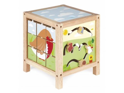 Maxi looping jardin - cube multi-activites en bois - Janod - j08165