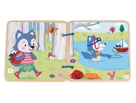 Mon premier livre en bois : le doudou du petit loup - Janod - j08178
