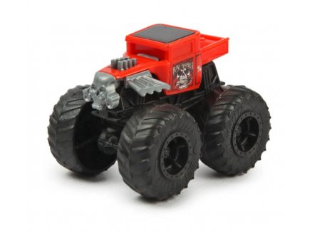 Monster Trucks Bone Shaker - Véhicule Miniature Rouge - Echelle 1.70 - Mattel