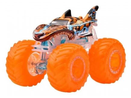 Monster Trucks Hot Wheels Tiger Shark - Série Power Smashers - Véhicule Métal Échelle 1:64 - Mattel - HYJ21