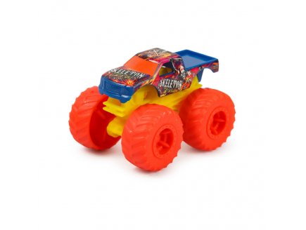 Monster Trucks The 909 - Véhicule Miniature - Camion Bleu Jaune - Echelle 1.70 - Mattel