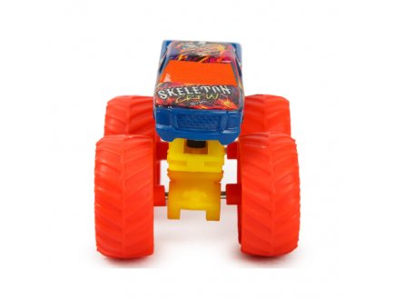 Monster Trucks The 909 - Véhicule Miniature - Camion Bleu Jaune - Echelle 1.70 - Mattel