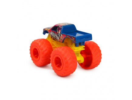 Monster Trucks The 909 - Véhicule Miniature - Camion Bleu Jaune - Echelle 1.70 - Mattel
