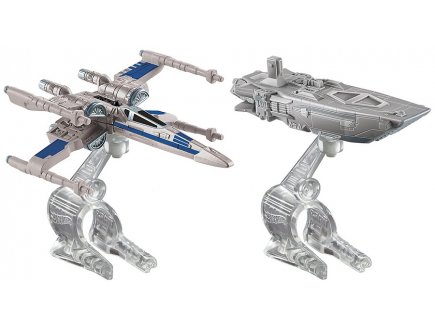 Pack de 2 vaisseaux star wars transporter vs et x-wing fighter 6.5cm - hot wheels - Mattel - ckj81