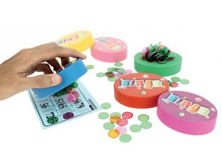 Palet magnetique bingo jaune + 100 pions de loto - ramasse pions - Lotoquine