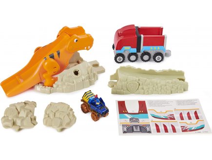Pat patrouille camion dino patroller : sauve le t-rex + voiture metal chien chase - paw patrol dino rescue