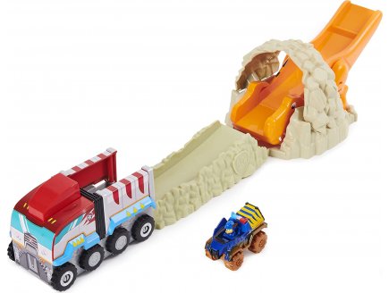 Pat patrouille camion dino patroller : sauve le t-rex + voiture metal chien chase - paw patrol dino rescue