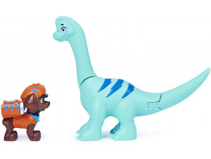 Pat patrouille dino rescue zuma et son brontosaure + dinosaure mystere - figurine chien - Spin master - 20129716