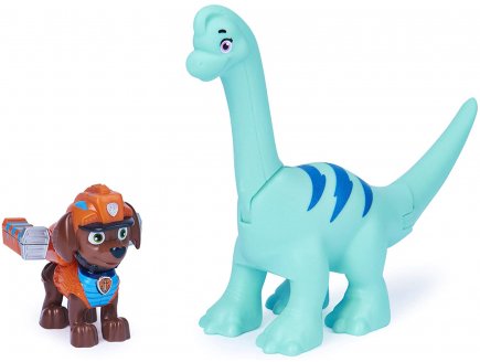 Pat patrouille dino rescue zuma et son brontosaure + dinosaure mystere - figurine chien - Spin master - 20129716