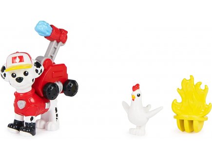 Pat patrouille hero pup - marcus + drone de sauvetage a clipser + poule galinetta + centre de commande - figurine chien - paw patrol - Spin master - 20139037