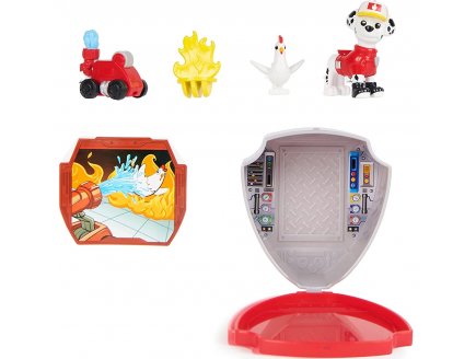 Pat patrouille hero pup - marcus + drone de sauvetage a clipser + poule galinetta + centre de commande - figurine chien - paw patrol - Spin master - 20139037