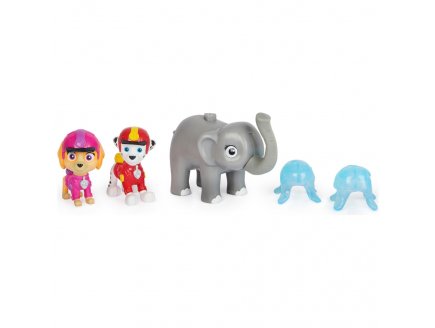 PAT PATROUILLE JUNGLE PUPS  MARCUS ET STELLA ET UN ELEPHANT + 2  ACCESSOIRES - FIGURINE CHIEN - PAW PATROL - SPIN MASTER - 20144813