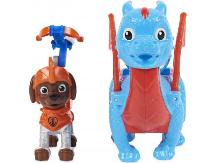 Pat patrouille knights rescu zuma et dragon ruby bleu et orange - figurine chien - paw patrol - Spin master - 20135930