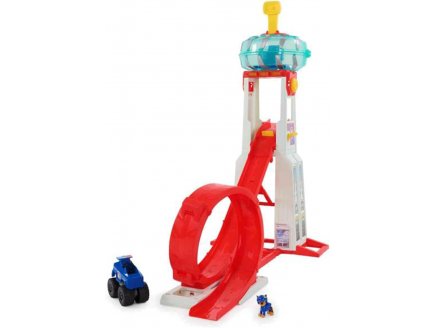 Pat patrouille le quartier gnral rescue wheels 106 cm avec sons et lumires + vhicule  police + figurine chase - paw patrol - Spin master - 20146467