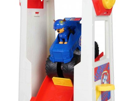 Pat patrouille le quartier gnral rescue wheels 106 cm avec sons et lumires + vhicule  police + figurine chase - paw patrol - Spin master - 20146467