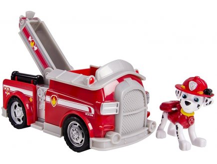 PAT PATROUILLE MARCUS AVEC CAMION DE POMPIER GRANDE ECHELLE - FIGURINE CHIEN - PAW PATROL - SPIN MASTER - 20114322